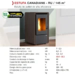 Estufa de pellet Mignon 7kW marrón Stove Canadian - Imagen 4